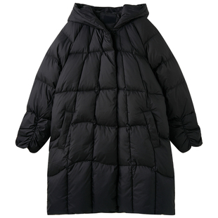 女大童中长款泡芙羽绒服2025冬季新款初中生韩版保暖90绒连帽外套