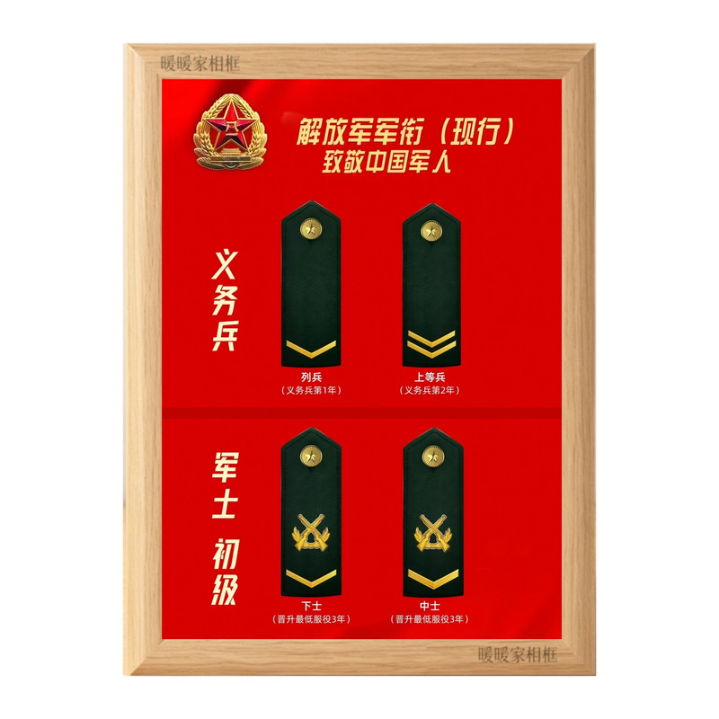现行军衔知识科普介绍相框摆台军校送战友送长辈客厅装饰画摆件