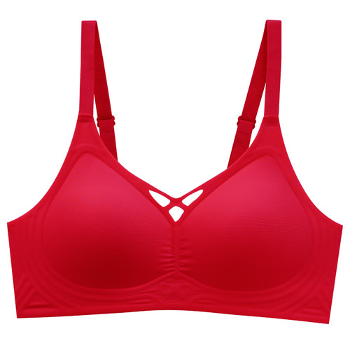 红色本命年内衣女小胸聚拢舒适固定杯2025蛇年新款无痕文胸罩套装