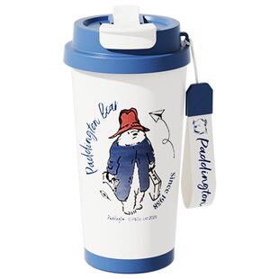 帕丁顿熊咖啡杯保温杯女生高颜值316L不锈钢新款大容量吸管水杯子