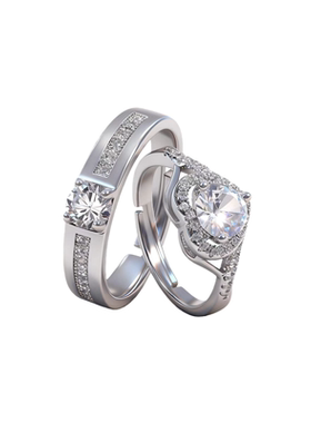情侣一对仿真钻戒婚礼情人节礼物