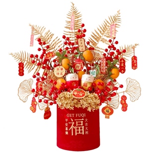 2026马年新年过年客厅装饰品福桶抱抱桶摆件桌面乔迁之喜新居布置