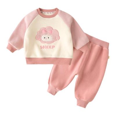 嘟嘟家宝宝奥粒绒套装秋冬款儿童加绒卫衣两件套男童裤子秋装新款