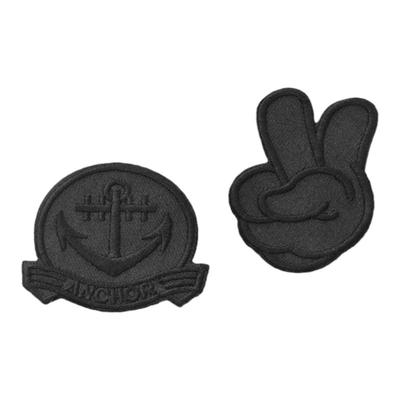 芊露黑色自粘刺绣修补丁贴