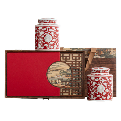 新款中式茶叶罐包装空盒