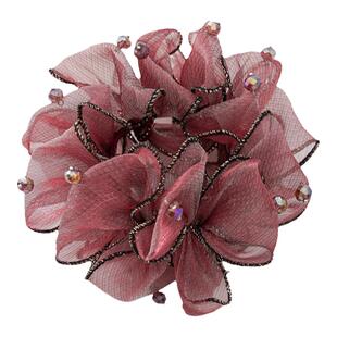 发圈大号显发量欧根纱大肠圈低马尾盘发头绳韩版气质优雅发绳头花