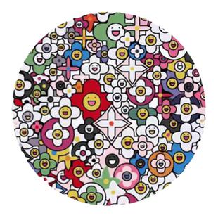 Texdream态度 ins潮流太阳花圆毯手工枪刺重磅羊毛毯衣帽间床边毯