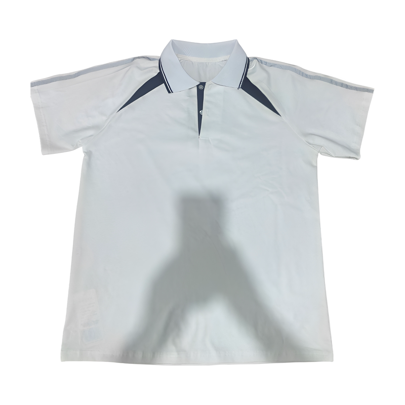 四川成都崇庆中学同款夏季白色短袖校服上衣POLO衫纯棉袖子反光条