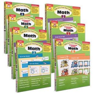 Evan-Moor Take it to your seat math centers 核心技能训练系列 数学 美国加州教辅 evanmoor 运算测量等少儿英语幼儿园到六年级