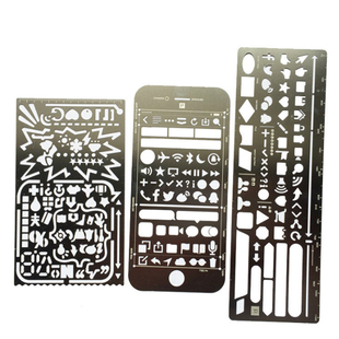 iPhone大小镂空尺 web 新版钢尺模板尺app设计钢板尺UI交互原型尺