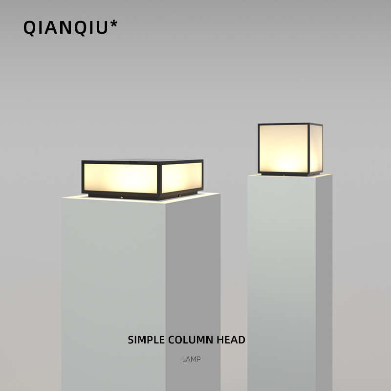 新款太阳能柱头灯户外防水庭院不锈钢接电花园别墅大门围墙柱子灯