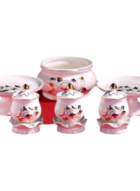 供水杯佛前供佛果盘陶瓷供佛套装