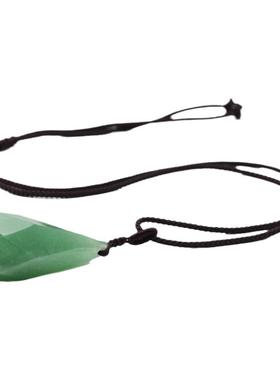 天然绿色水晶原石吊坠项链饰品