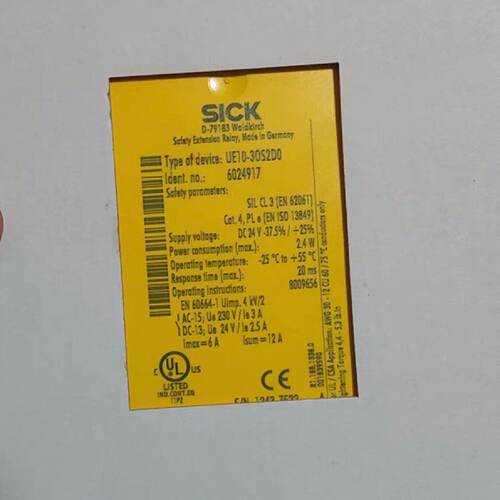溢价-继电器SICK 西克安全继电器 UE10-30S2D0订货号