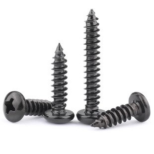 304黑不锈钢pa十字圆头螺丝自攻螺丝钉大头自钻大十字螺帽木螺钉