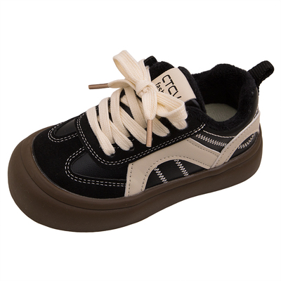 冬款儿童男女二棉加绒低帮板鞋