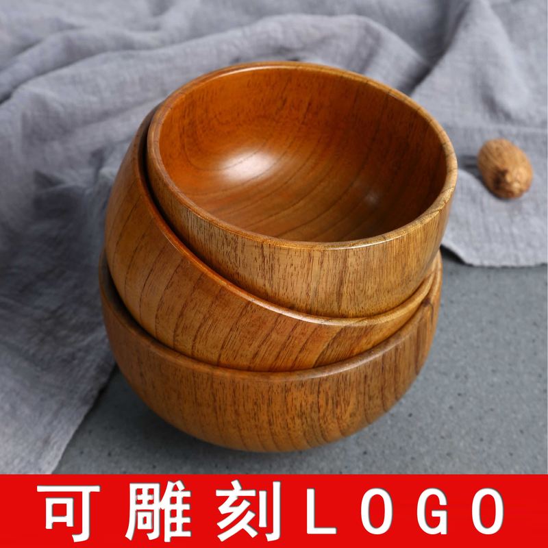 日式酸枣木碗儿童宝宝成木质号碗汤碗木头泡面人大餐具餐具碗