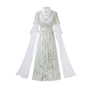 设计师的礼物原创清风明月汉服国风汉元素新中式外披上衣半裙套装