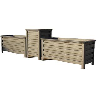 定制加厚铝合金花箱庭院阳台种植箱户外组合花盆种菜花槽道路花箱