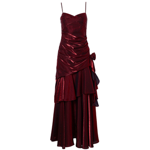 DPLAY【礼服系列】红色连衣裙女敬酒服法式礼服裙子鱼尾裙年会裙