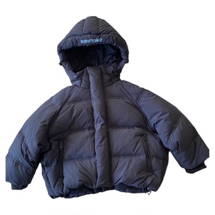 【小中童90-130】韩版字母印花羽绒服男童冬季面包服连帽外套女童