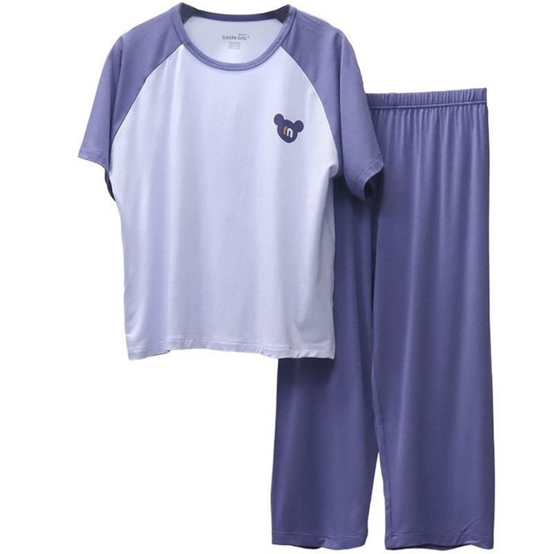 夏季莫代尔中大男童家居服套装