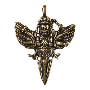 黄铜金刚柱降魔杵普巴柱橛多股藏式铜器复古做旧钥匙扣挂件链吊坠