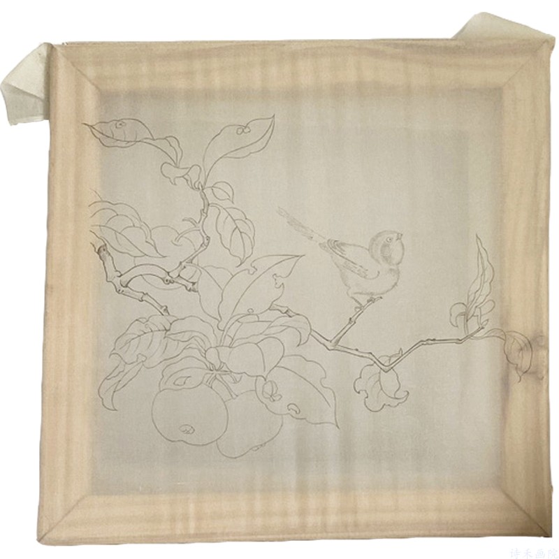 带框专用真丝仿古小品工笔画