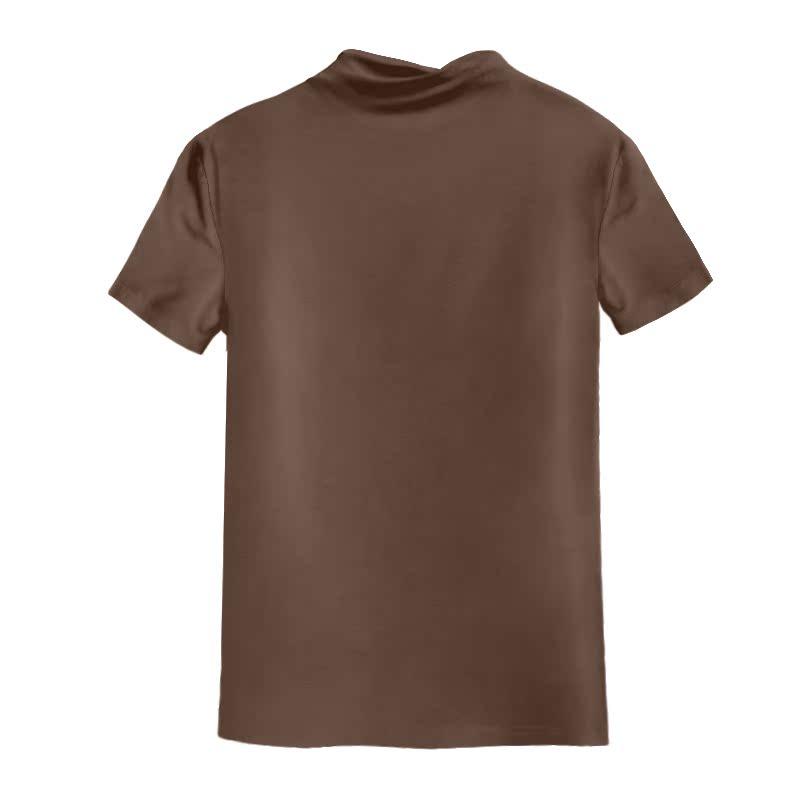 半高领短袖莫代尔t恤女紧身薄款打底衫内搭中领上衣夏季2025新款