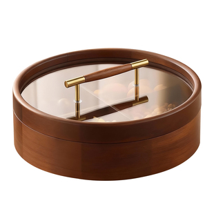 实木干果盘客厅茶几家用高端精致高颜值瓜子坚果盒零食收纳水果盘