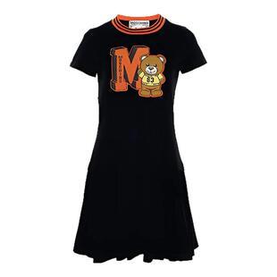moschino/莫斯奇诺女士小熊刺绣圆领短袖连衣裙银泰百货 301596