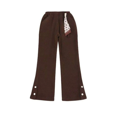 女童微喇裤子秋冬新款加绒