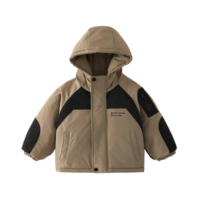 加绒加厚连帽保暖棉服外套