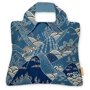 日式山峦大号折叠购物袋环保袋买菜包手提印花单肩布袋包定制logo