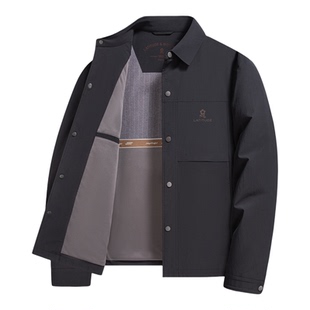 梦特娇男士免烫易打理翻领夹克休闲商务通勤外套男侧缝插袋工装Z