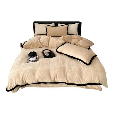 立体兔兔花边四件套牛奶绒轻奢