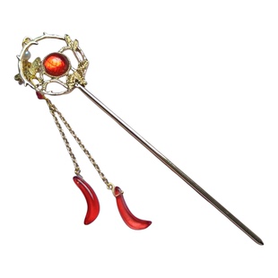 红色发簪古风精致新年头饰国风lolita拜年发饰簪子中国风汉服配饰