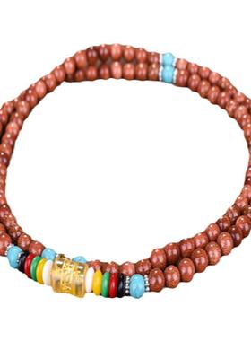 金沙石多圈招财纳福佛珠手链