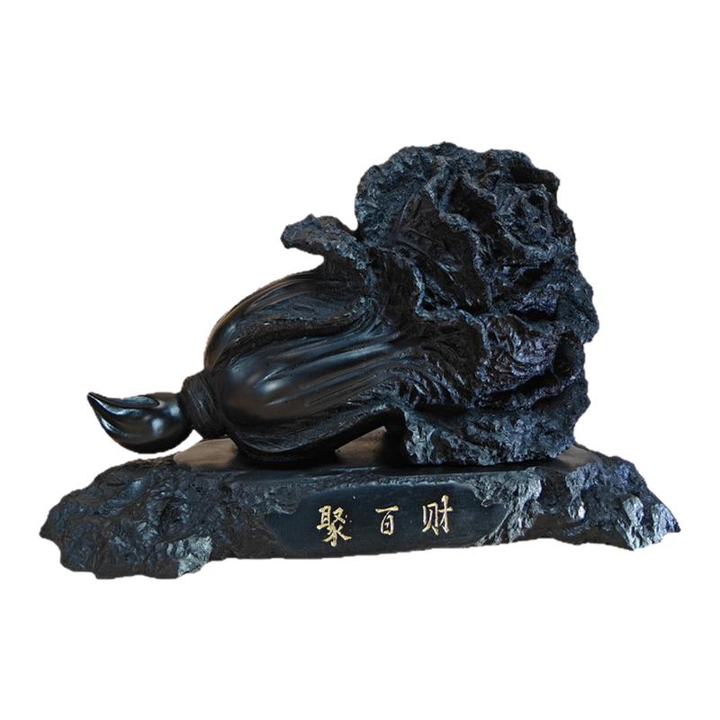 梓云轩煤精雕聚百财桌面摆台