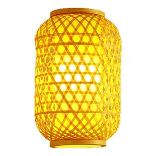 中式竹编灯笼新款2026吊灯火锅店印字古风编织竹子灯罩户外防晒