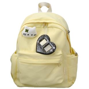 胡子鸡仔小清新纯色百搭双肩包女生初高中学生书包旅行轻便小背包