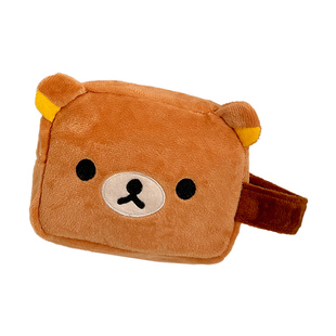 日系可爱轻松熊手提化妆包大容量便携杂物零钱包拍立得相机收纳包