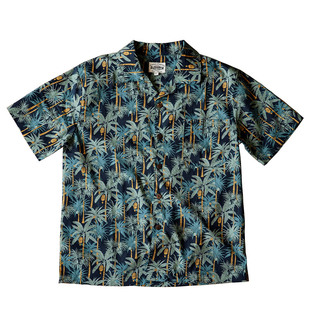 靛海美式复古夏威夷冰丝短袖衬衫巴洛克经典古巴领休闲沙滩衬衫夏