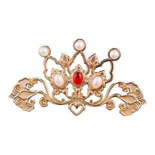 复古唐风华丽精致U钗发冠明制百搭日常发饰珍珠花朵合金头冠头饰