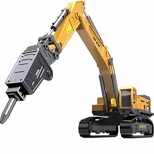 合金破碎机玩具儿童挖掘机男孩打桩凿石钻孔机玩具车抓木机工程车