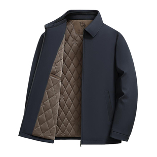 罗蒙驼绒加棉加厚棉衣男士冬季商务休闲锁温保暖棉服外套棉袄冬装