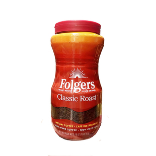 美国直邮原装Folgers福爵咖啡粉速溶免煮经典香醇咖啡粉冲饮453g