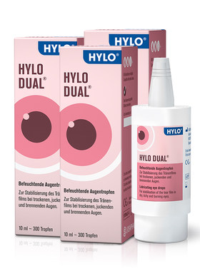 【自营】海露HYLO DUAL滴眼液隐形眼镜眼药水10ml*3 美瞳直接滴