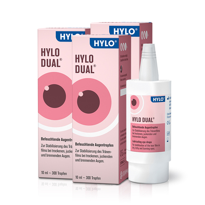 【自营】海露HYLO DUAL滴眼液隐形眼镜眼药水10ml*3 美瞳直接滴