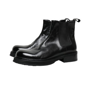 优100马皮切尔西烟筒靴子大头复古水洗高帮男士皮靴休闲皮鞋短靴